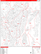 Mission Viejo  Wall Map Red Line Style